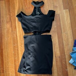 Express Black Cutout Dress with Neck